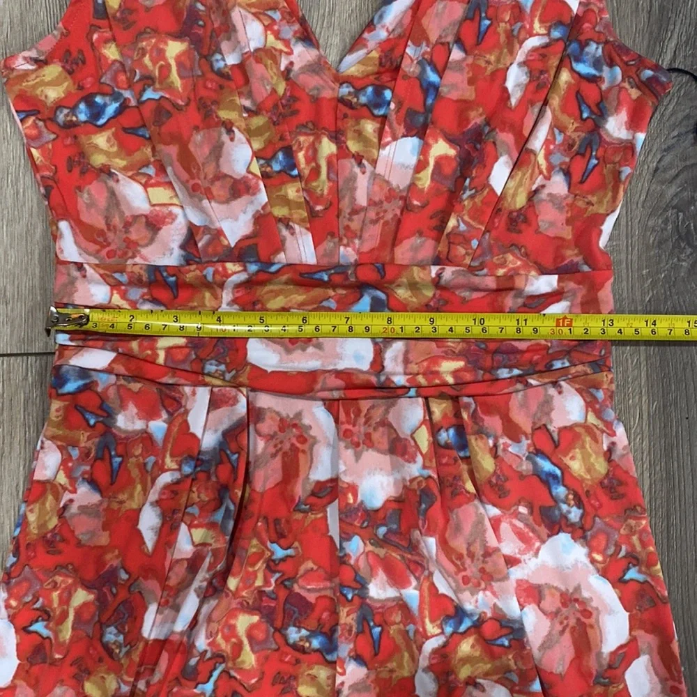 NWT SIMPLY VERA WANG Coral Pink Floral Midi Dress XS - Picture 10 of 13